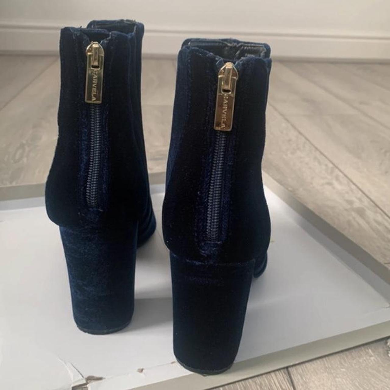 Carvela navy blue velvet ankle boots