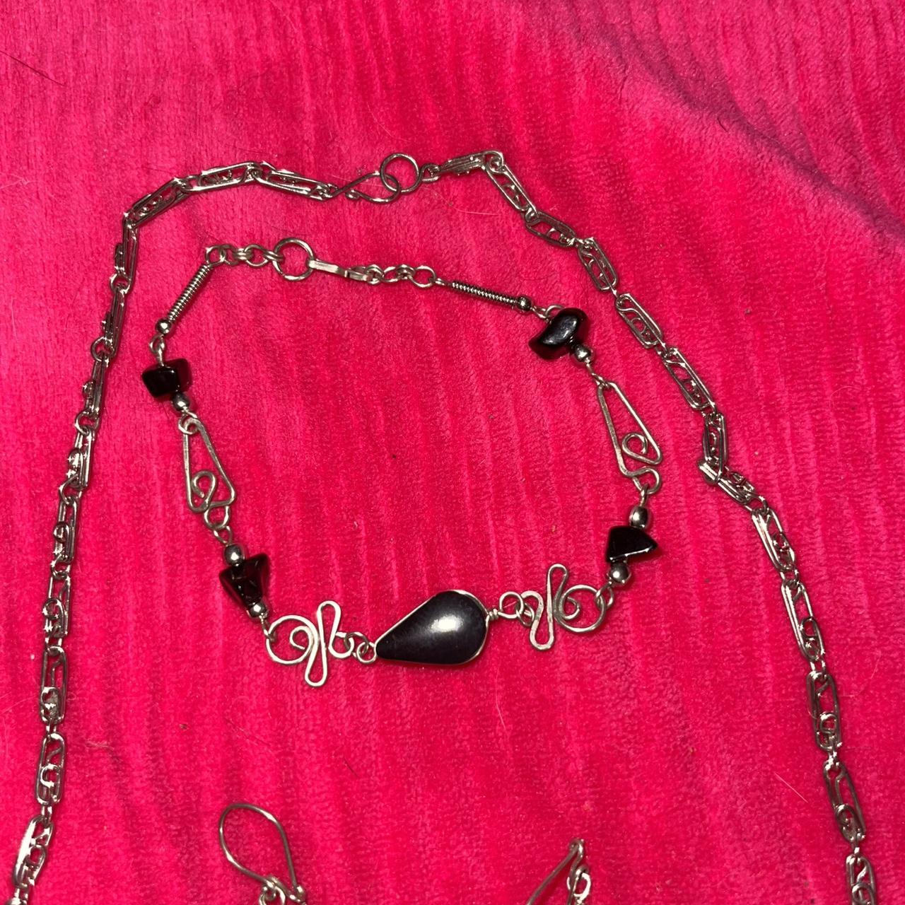 Women's Necklace - Black/Silver – Black and silve… - image 3