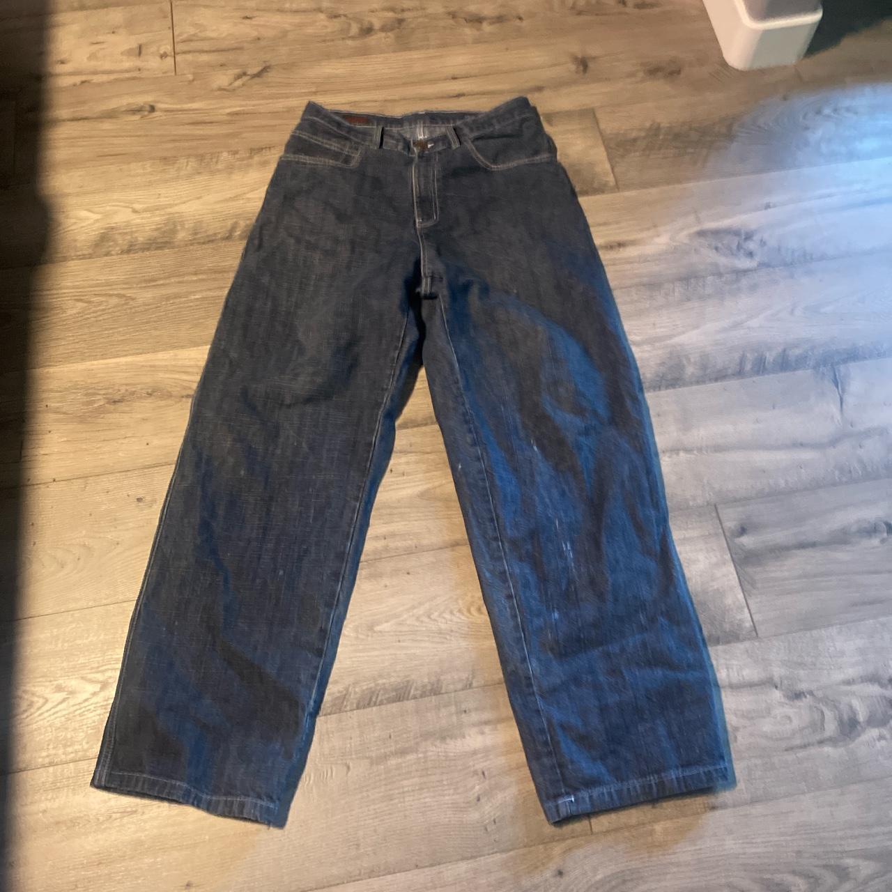 Evisu Men's Blue and Red Jeans | Depop