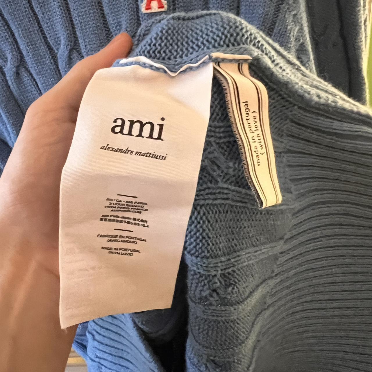 Ami Paris blue cable knit sweater. Men’s size M... - Depop