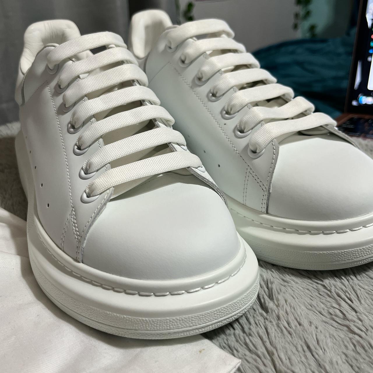 Alexander Mcqueen (45) all white sneakers. In brand... - Depop