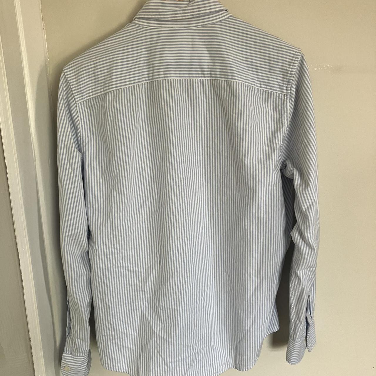 Blue and white striped shirt Abercrombie & Fitch •... - Depop