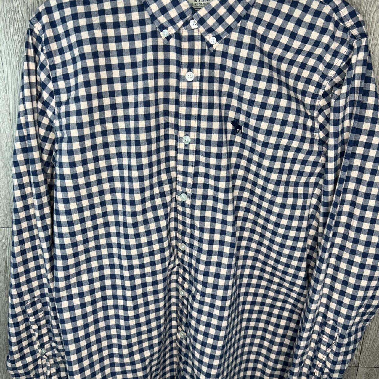 Checked Abercrombie & Fitch long sleeved shirt,... - Depop