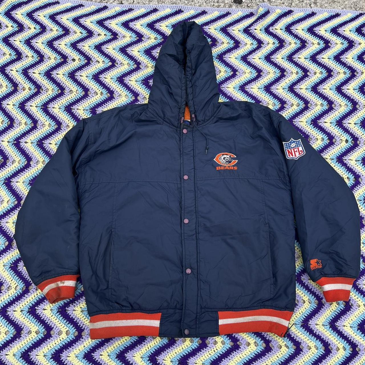Vintage 90s Chicago Bears Starter Puffer Jacket L - Depop