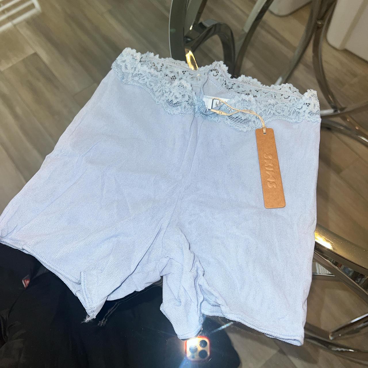 Skims bridal blue mesh shorts size xxs #skims #bridal - Depop