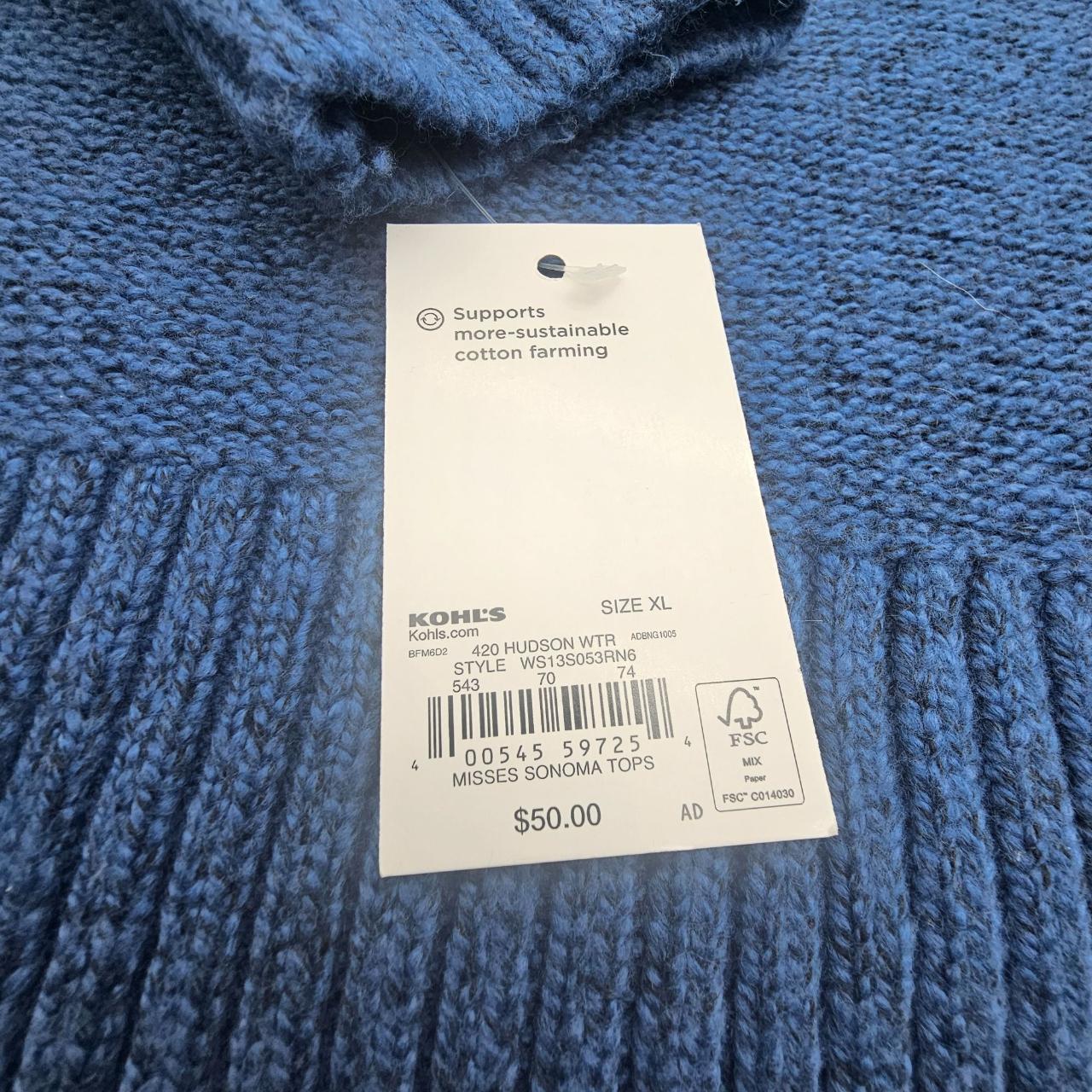 Sonoma Sustainable Cotton Blend Chunky Knit Blue - Depop