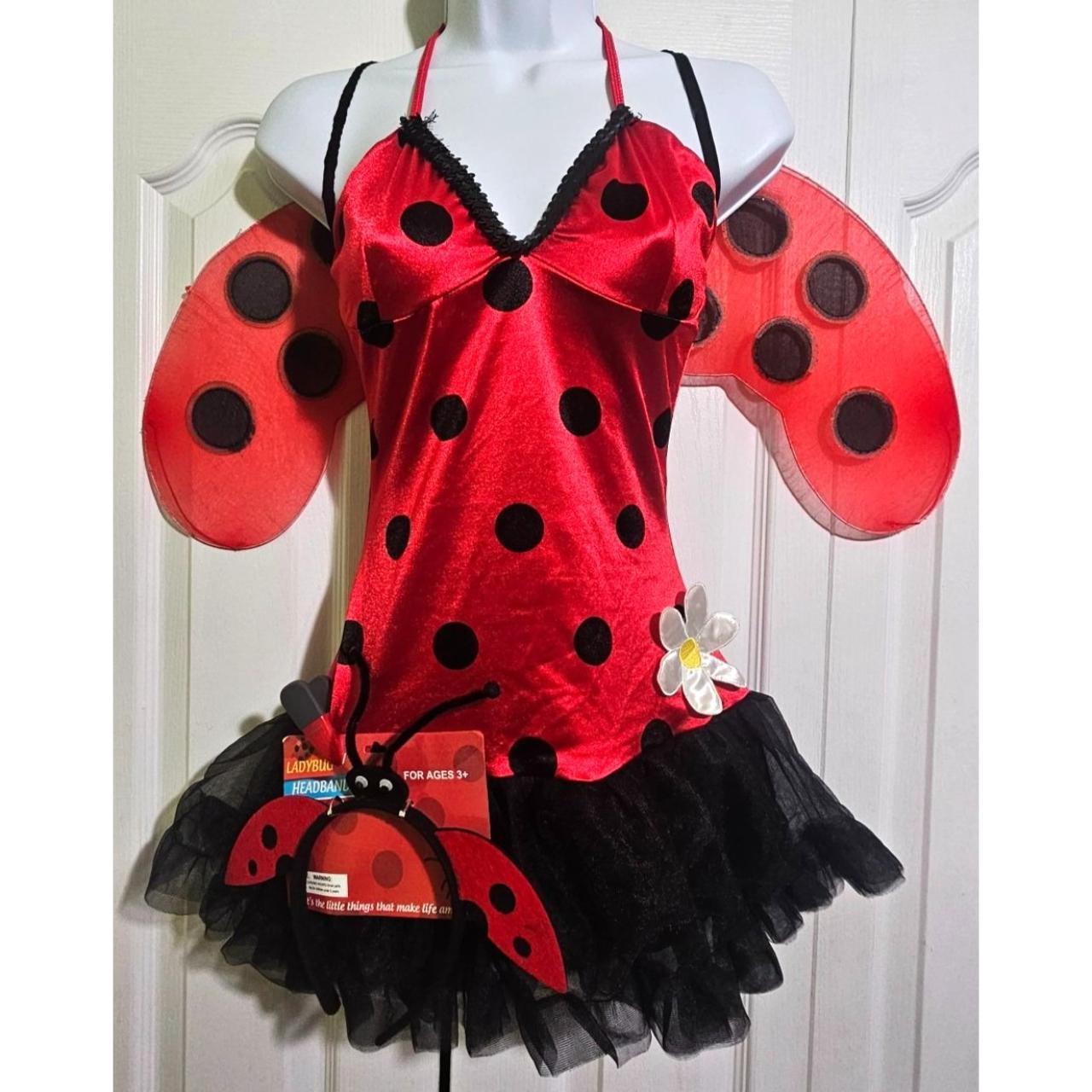 Leg Avenue Ladybug Costume Dress Wings Headband Red... - Depop