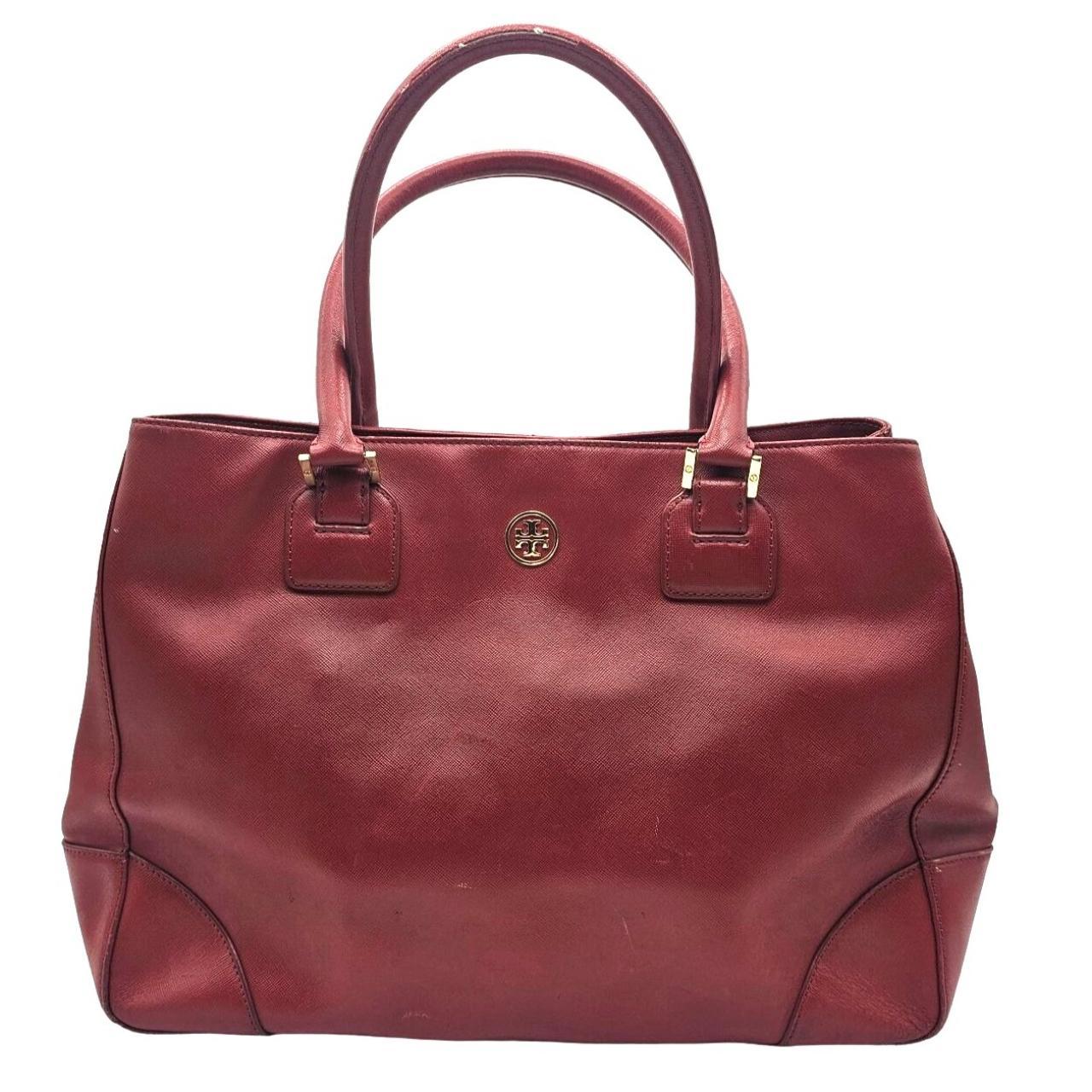 Tory Burch shops red saffiano bag