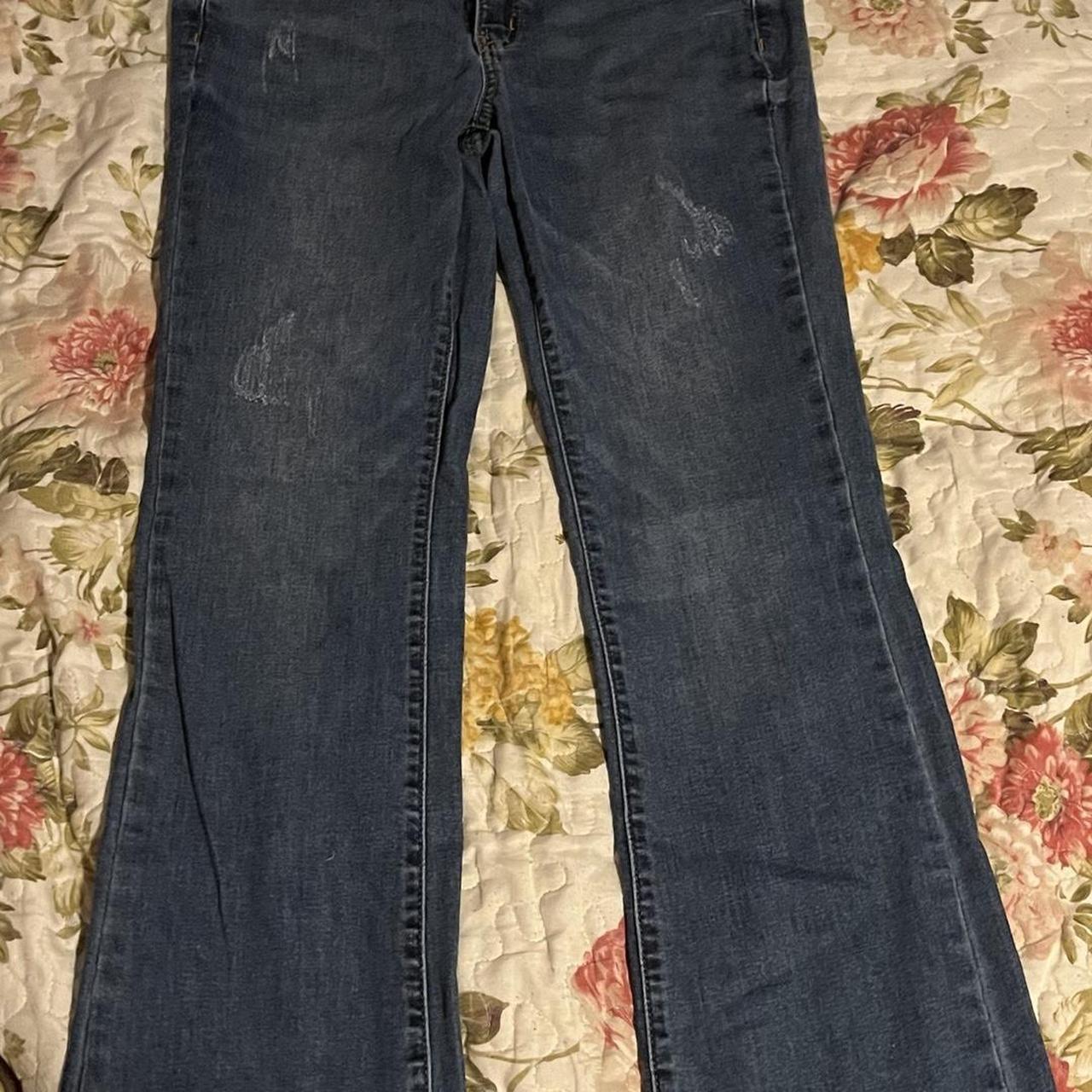 Low rise bootcut Dark denim jeans Very... - Depop