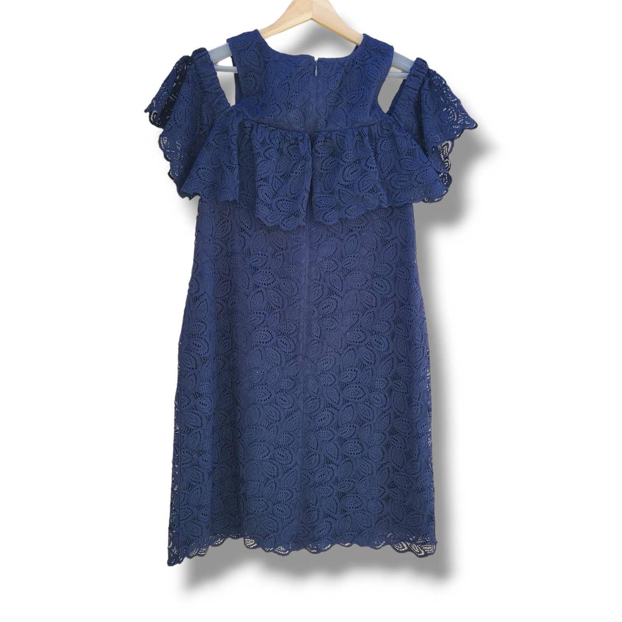 Ann Taylor women s blue Lace lined cold shoulder Depop