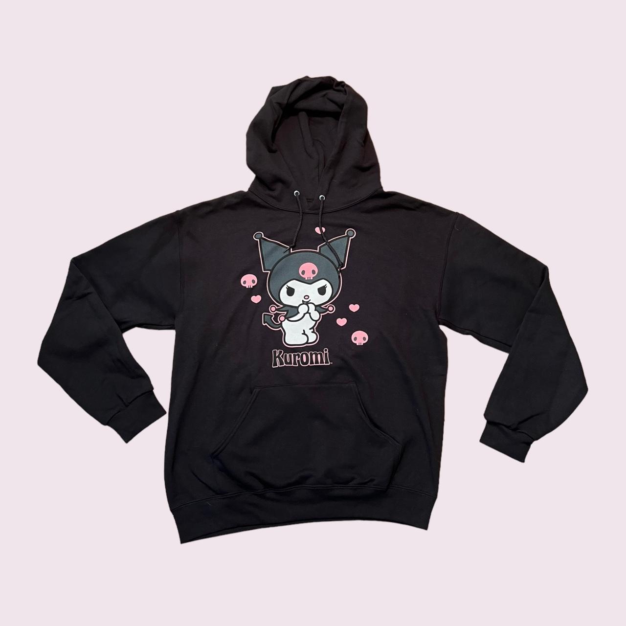 Sanrio Kuromi black and pink hoodie, size medium,... - Depop