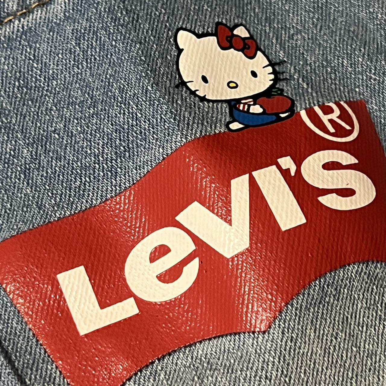 Hello Kitty Blue and Red Dungarees-overalls | Depop