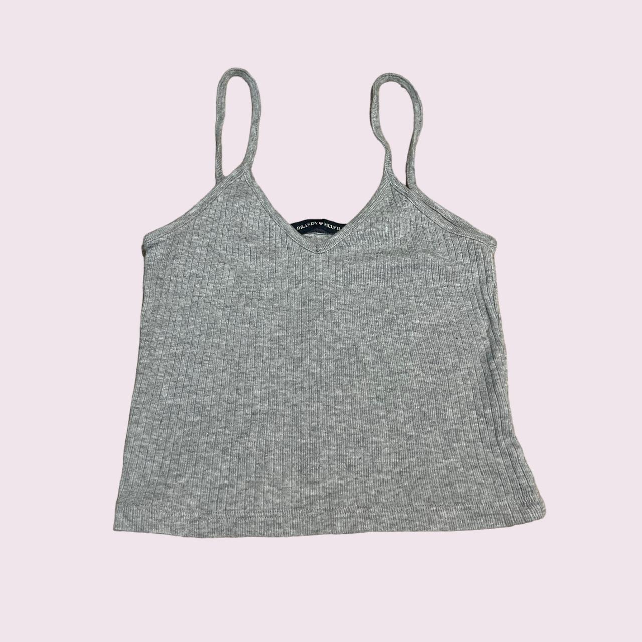 Brandy Melville grey ribbed tank top, size xs, very... Depop