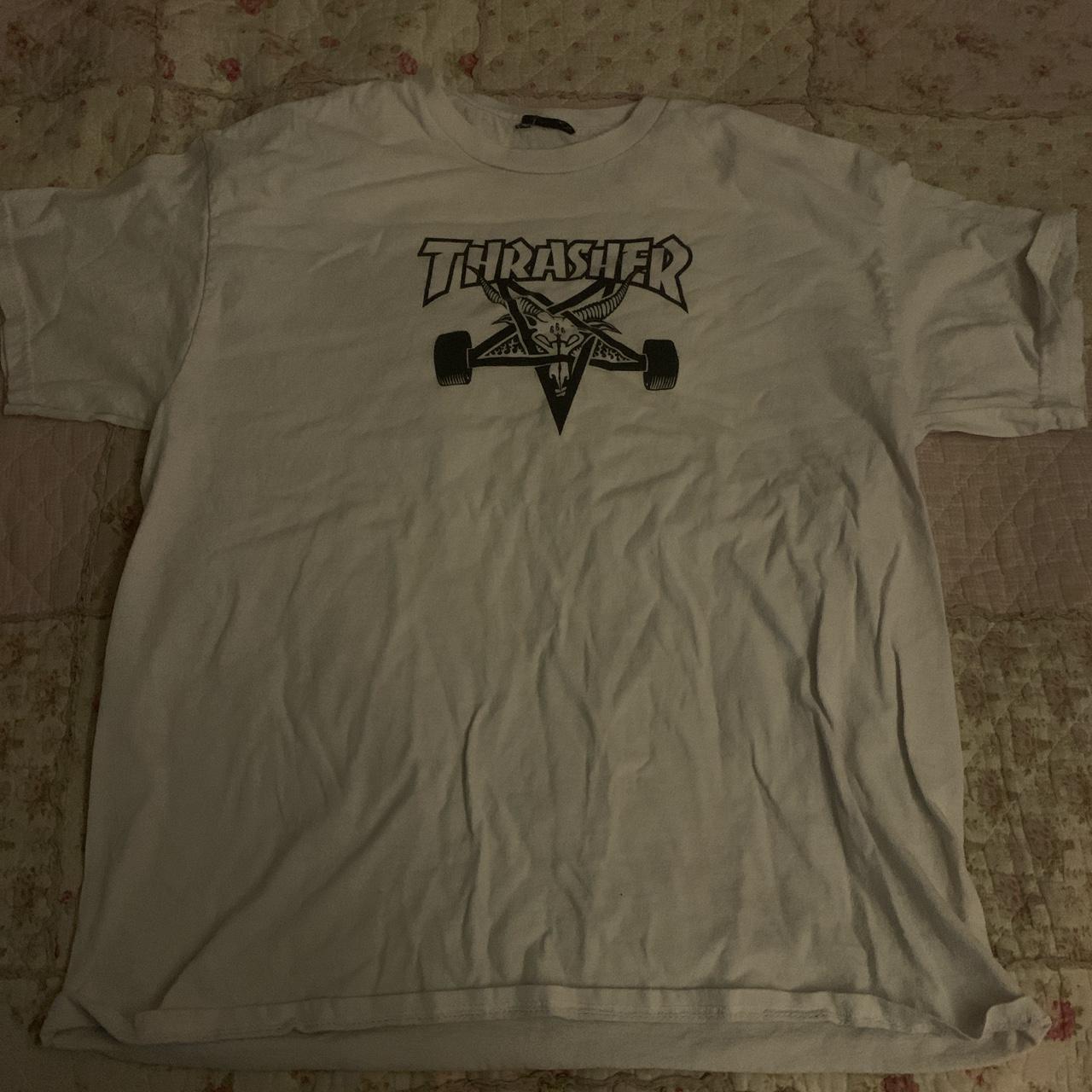 Thrasher Men's White and Black T-shirt
