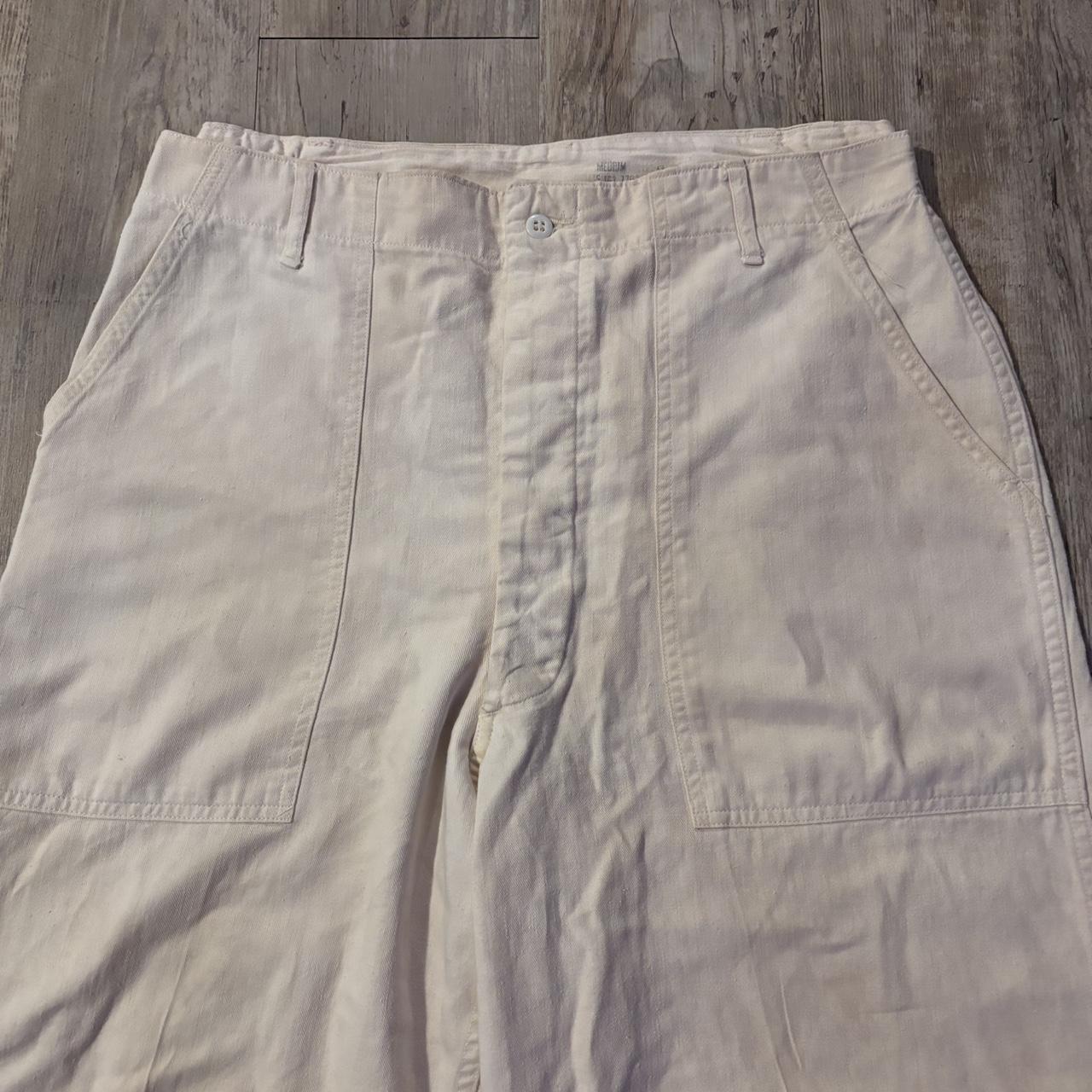 American Vintage Men's Cream and Tan Trousers (2)