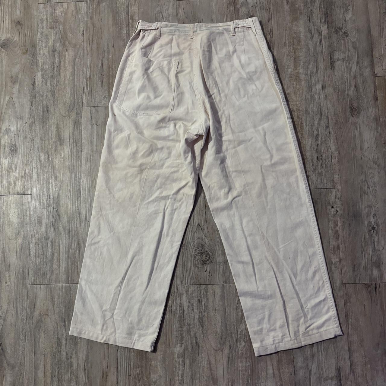 American Vintage Men's Cream and Tan Trousers (4)