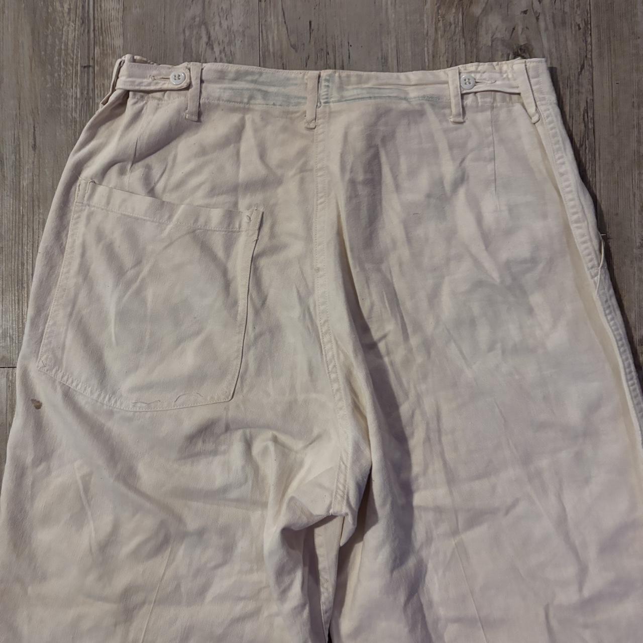 American Vintage Men's Cream and Tan Trousers (5)