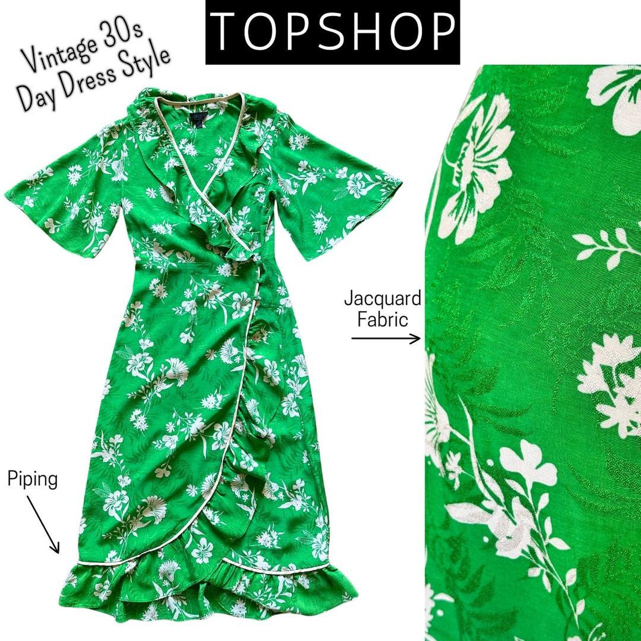 TOPSHOP Green Ruffle Summer Dress Lovely