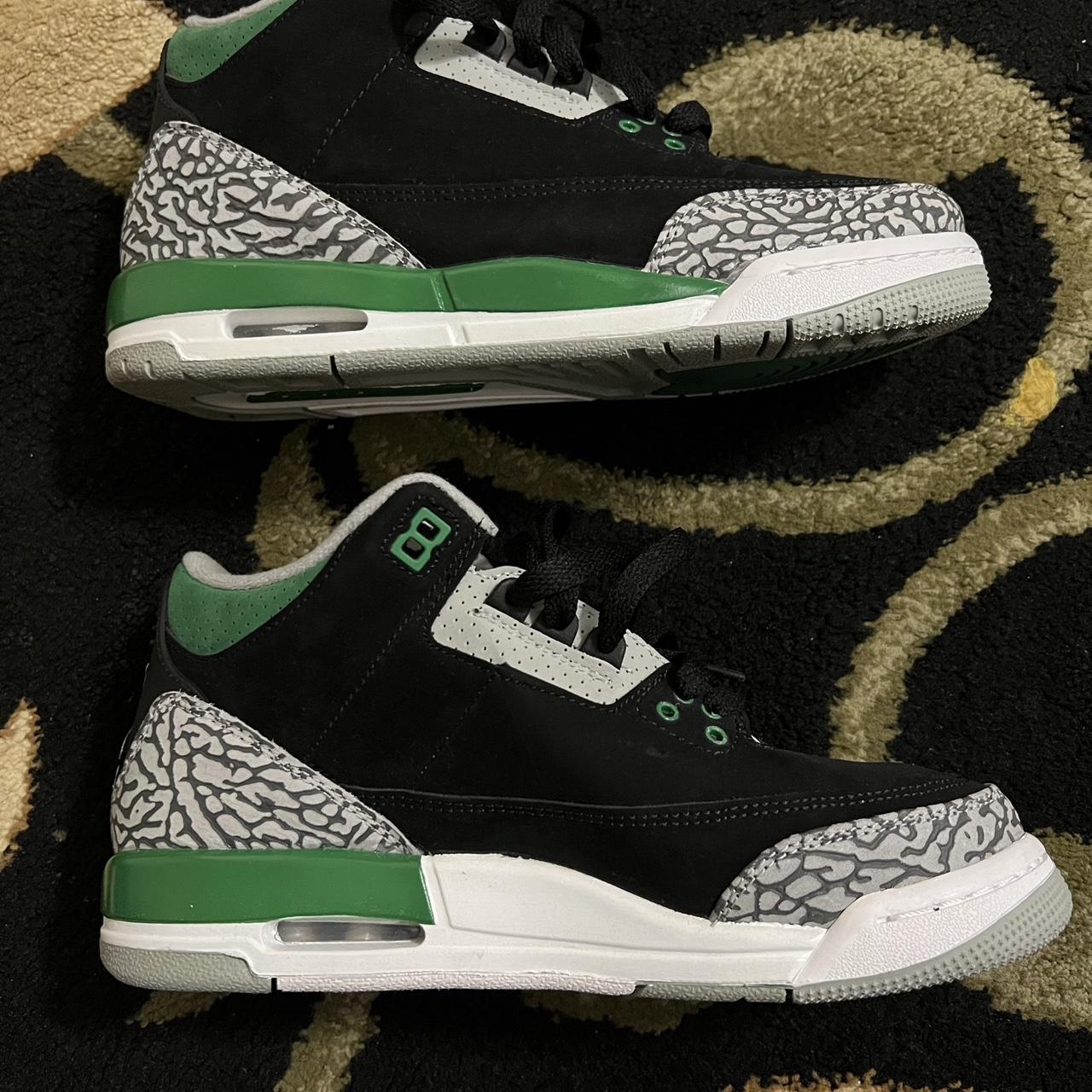 Jordan 3 pine green size 7 in youth and men (8.5 in... - Depop