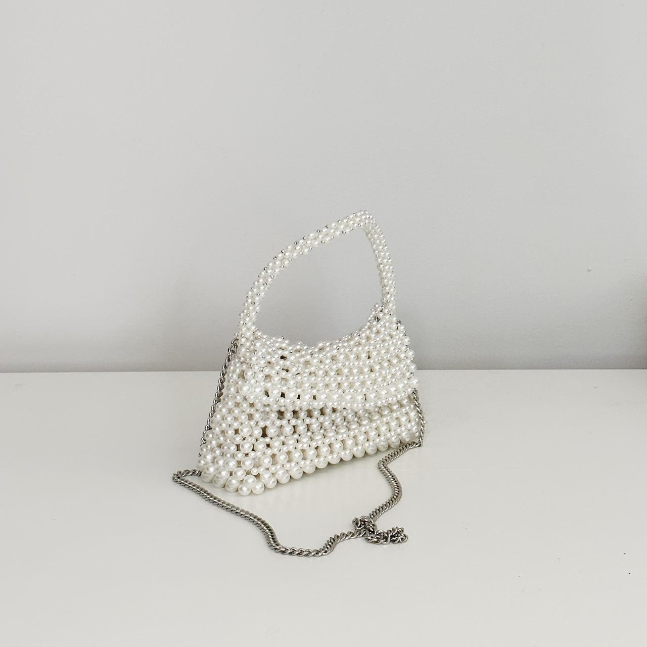 Beaded hot sale bag white