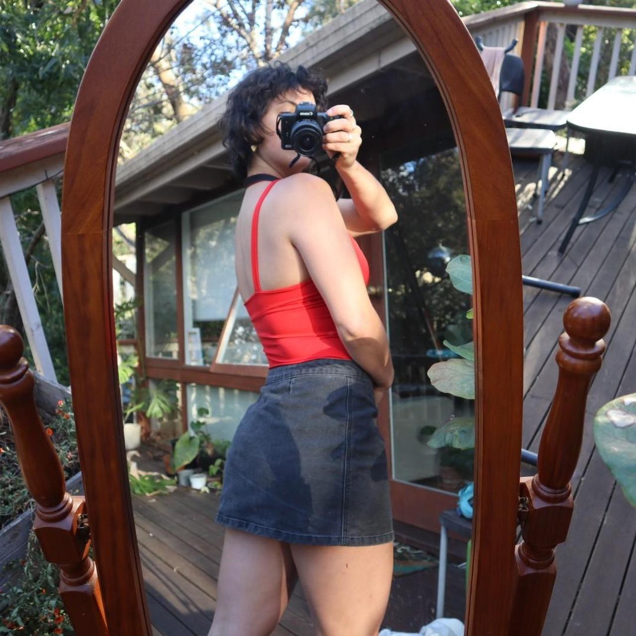 Ahh a dotti classic black wash zip up denim mini... Depop