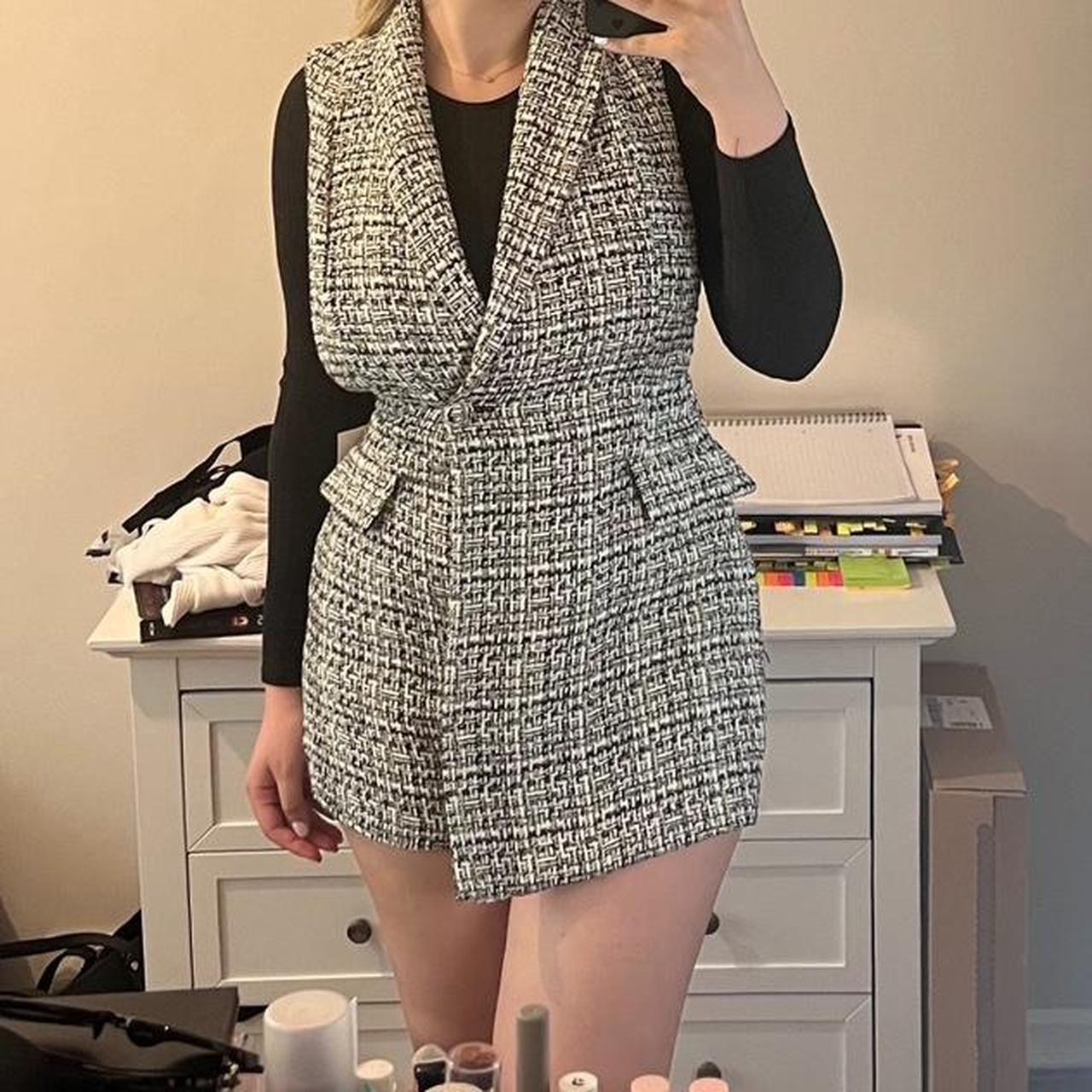 Zara Tweed dress with shorts Top under not included