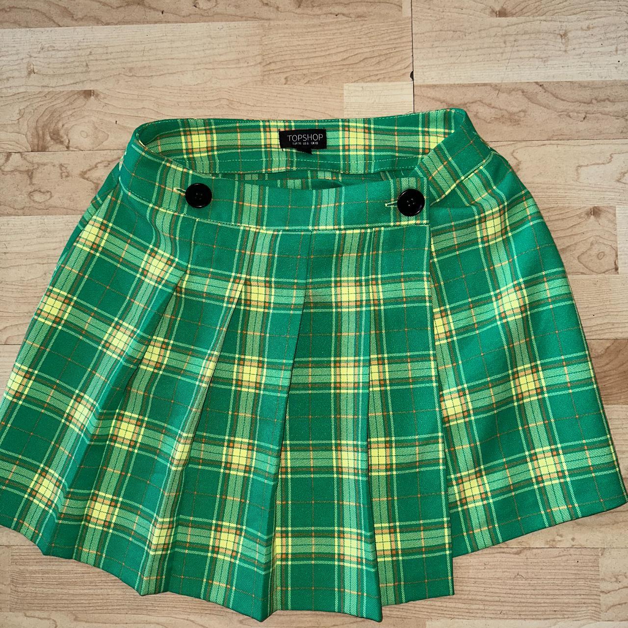 Green pleated skirt outlet topshop