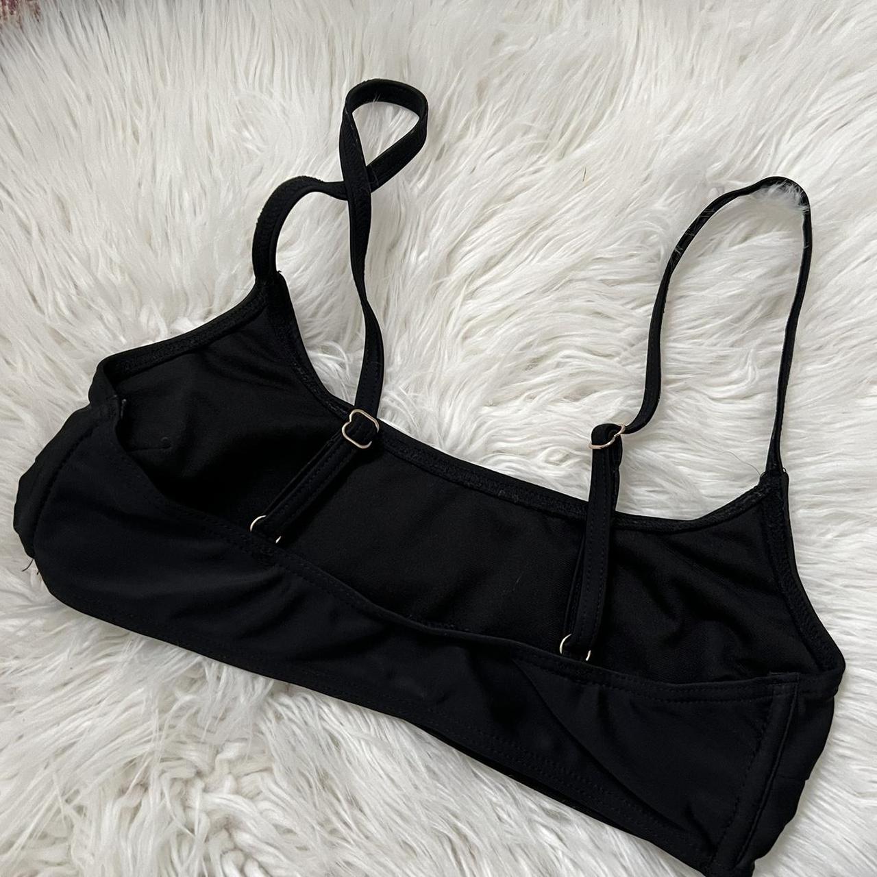 Women's Black and Gold Bra | Depop