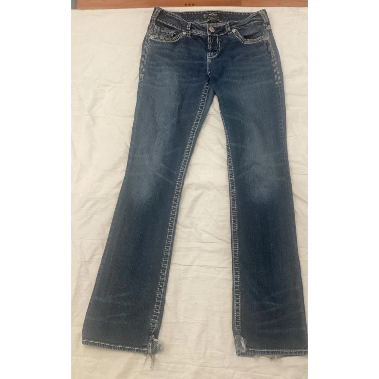 Silver Jeans Women's Bootcut Distressed Jeans Navy/Blue 28