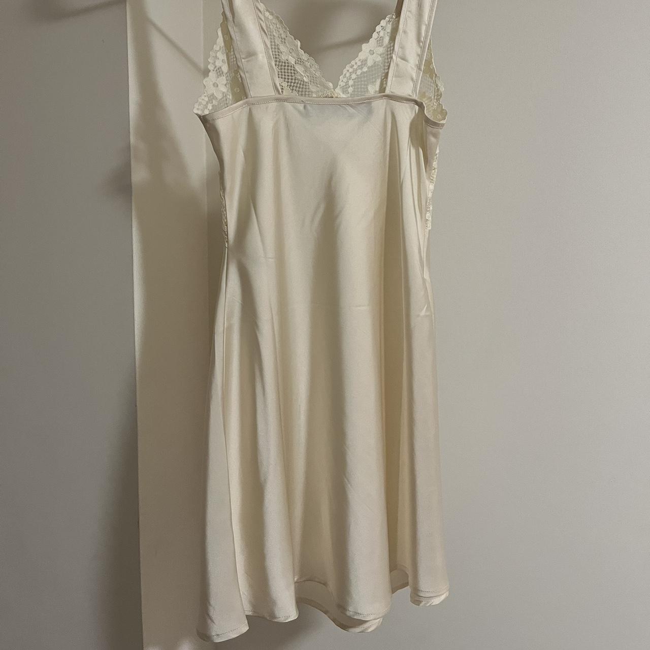 lioness cream silk lace slip dress never worn brand... - Depop