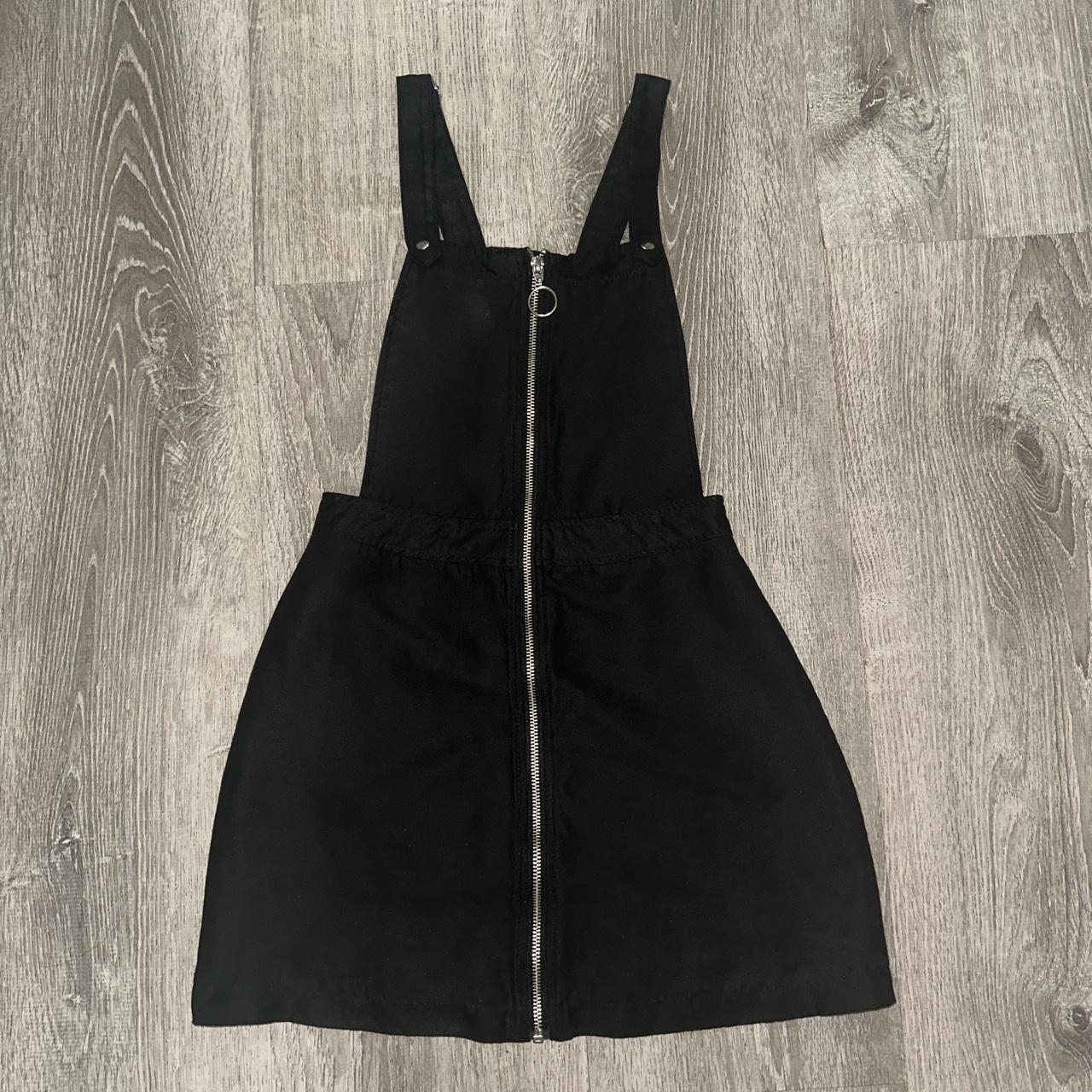 Short bib overall dress. Black dress. h m