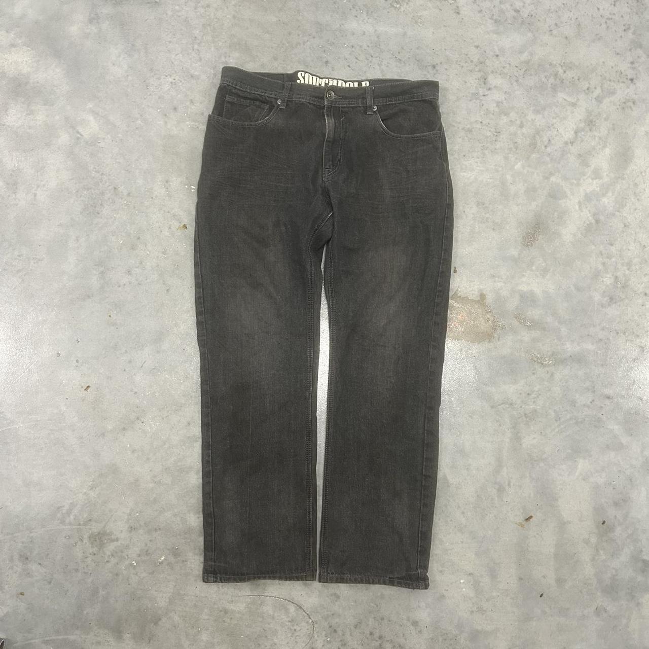 Y2k Baggy Southpole Black jeans with great fade all... - Depop
