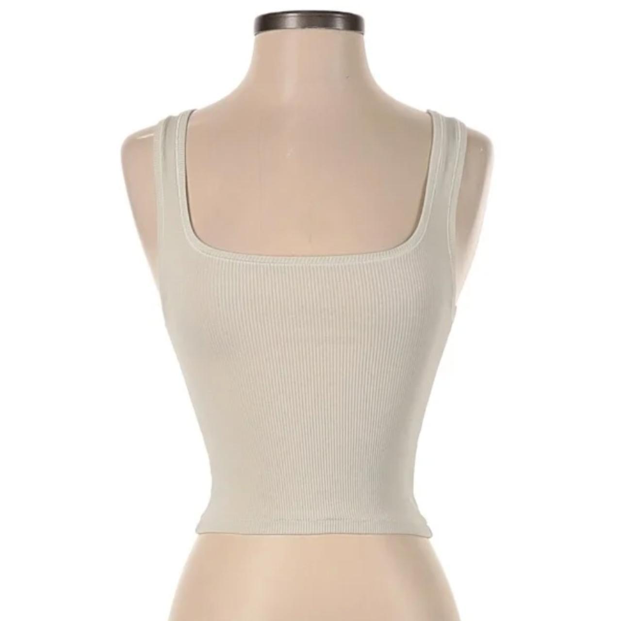 Skims Men's Cream and White Vest Depop