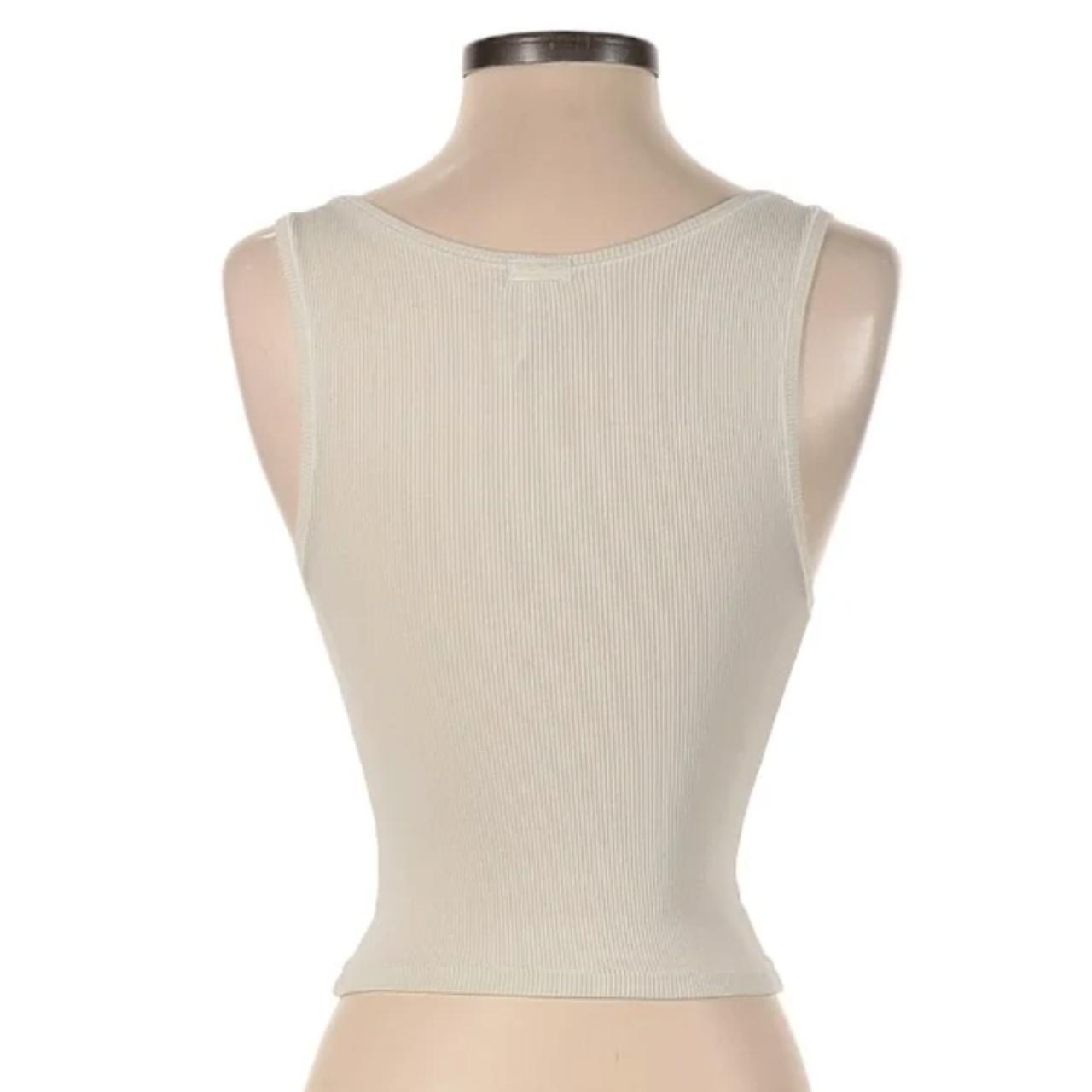 Skims Men's Cream and White Vest Depop