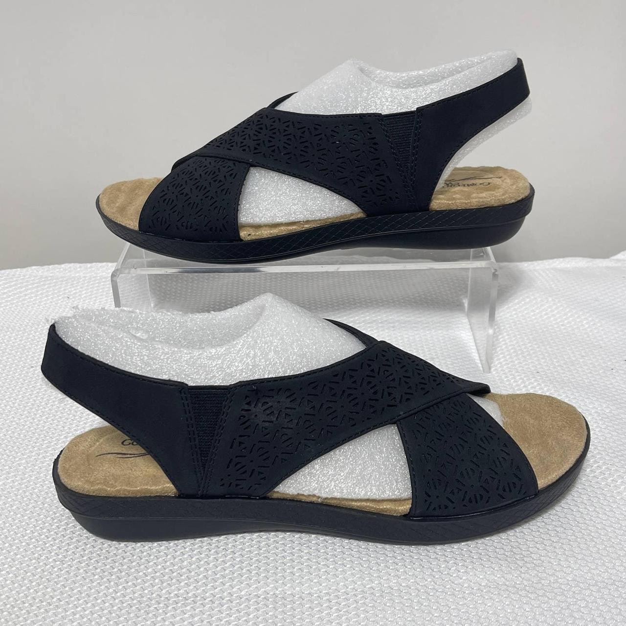 Easy Street Sandals Womens 8 Claudia Black Stretch... - Depop