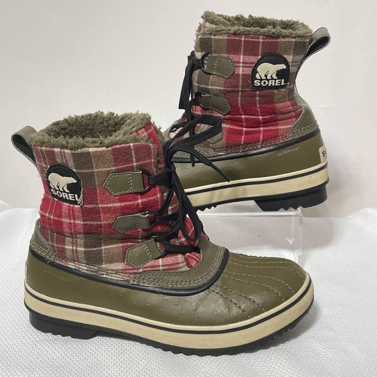 plaid sorel boots