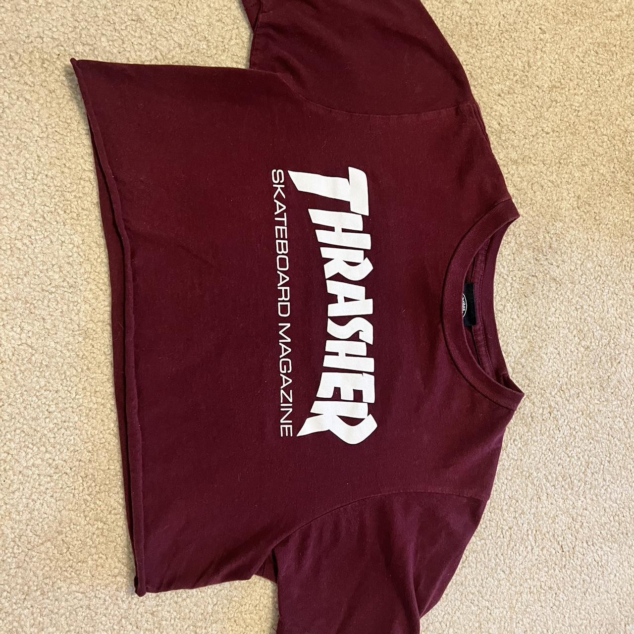 Thrasher Cropped Tee - Depop