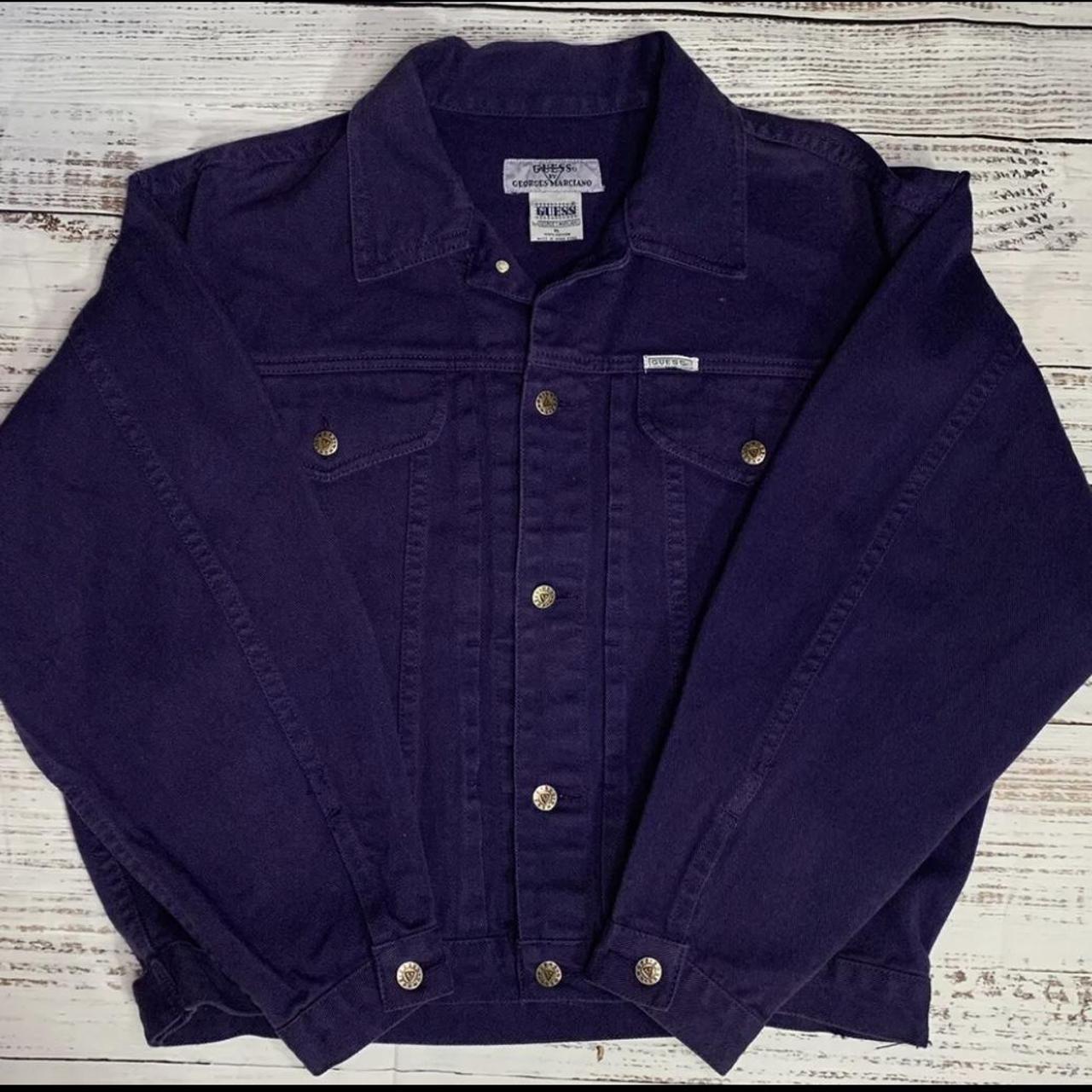 Guess by George Marciano purple denim jacket True... - Depop