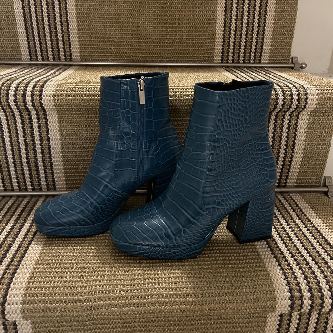ASOS Design blue croc boots worn once - Depop