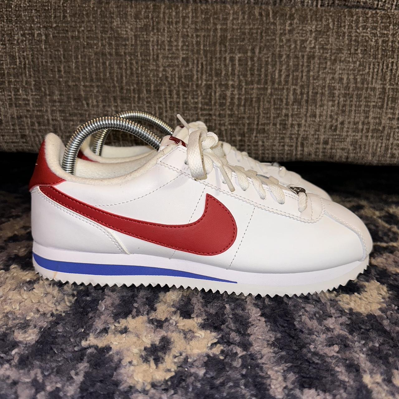 Nike cortez red clearance white and blue mens