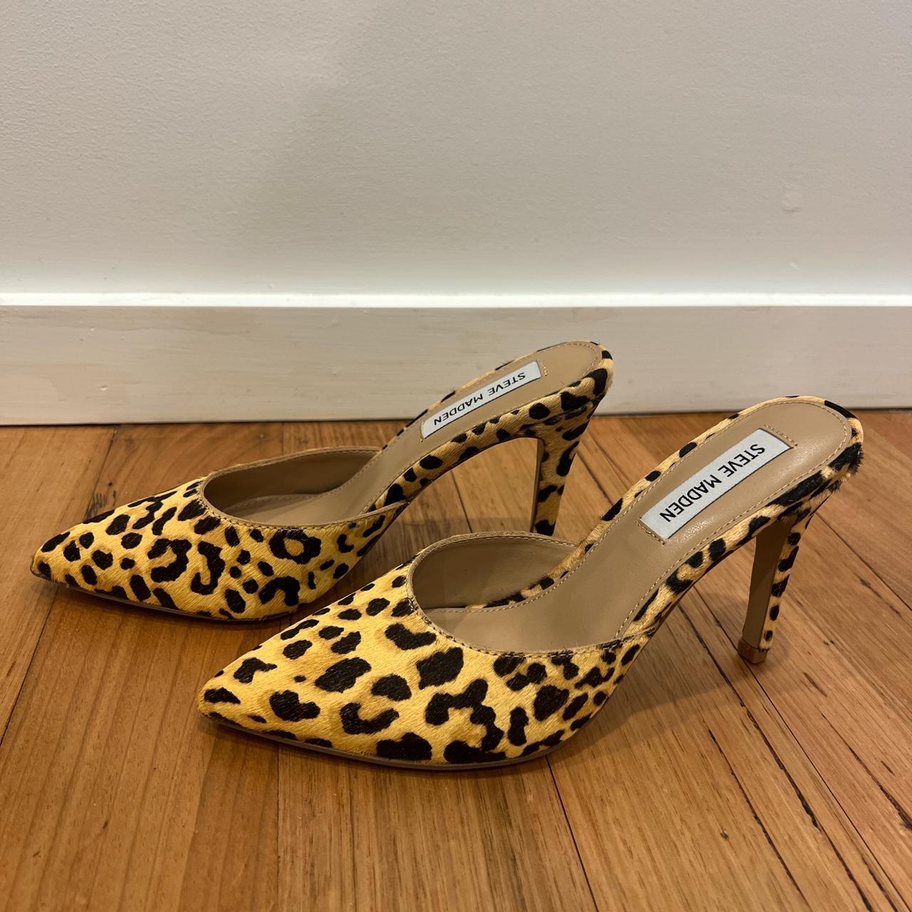 Leopard print mules steve hot sale madden