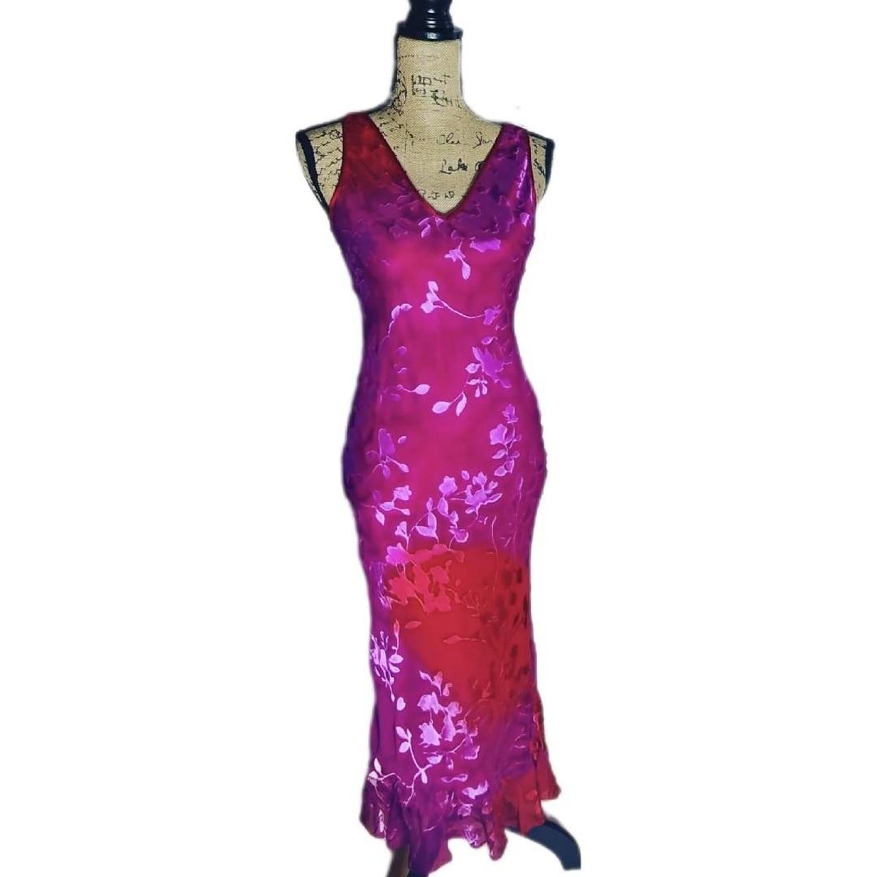 Monsoon Women's Orange and Pink Dress Depop