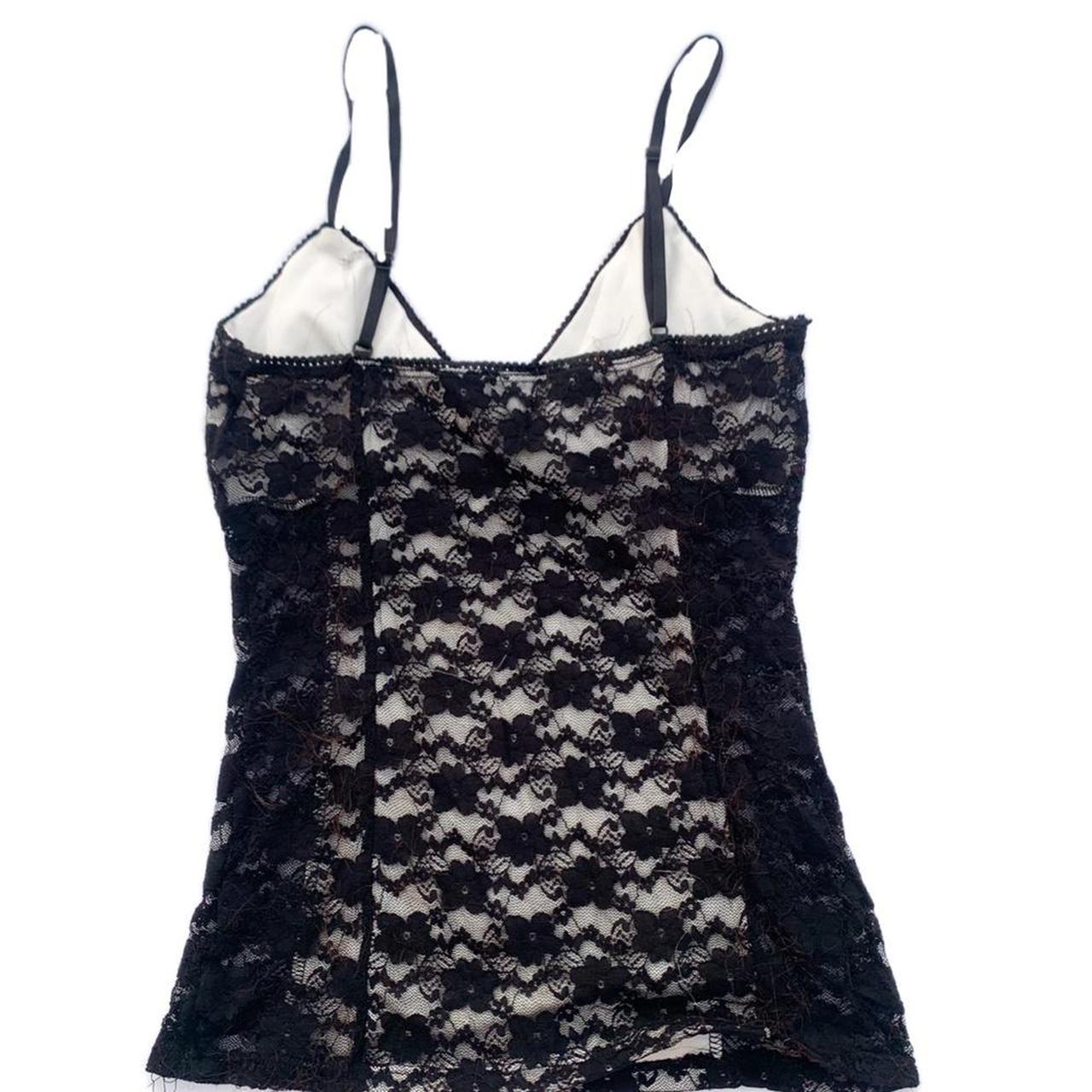 Gorgeous black lace cami with sheerness on the sides... - Depop