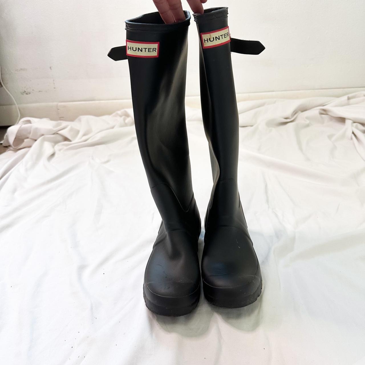hunter original tall rain boots black matte