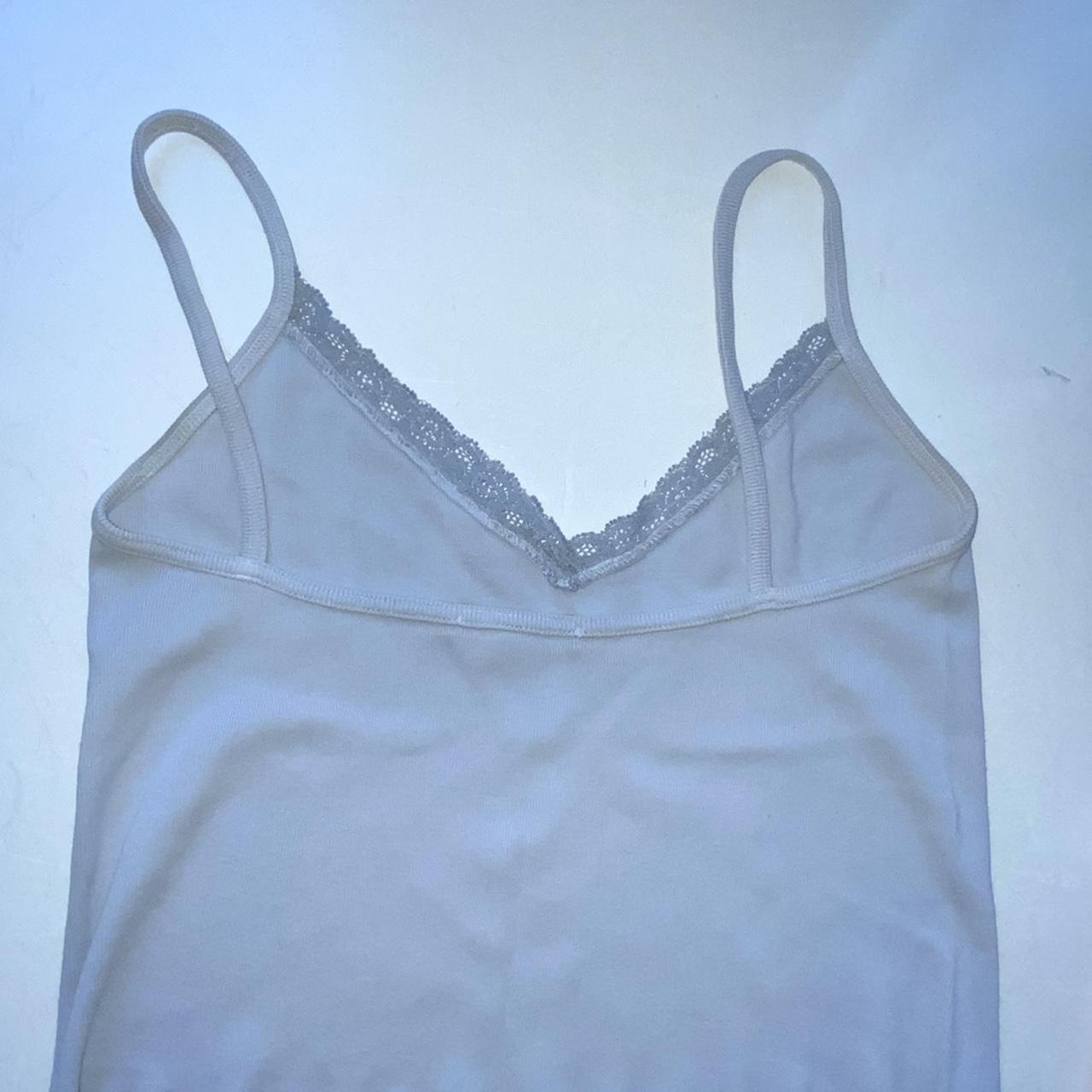 Brandy Baby Blue Lace Tank Top Slight yellow fade... Depop