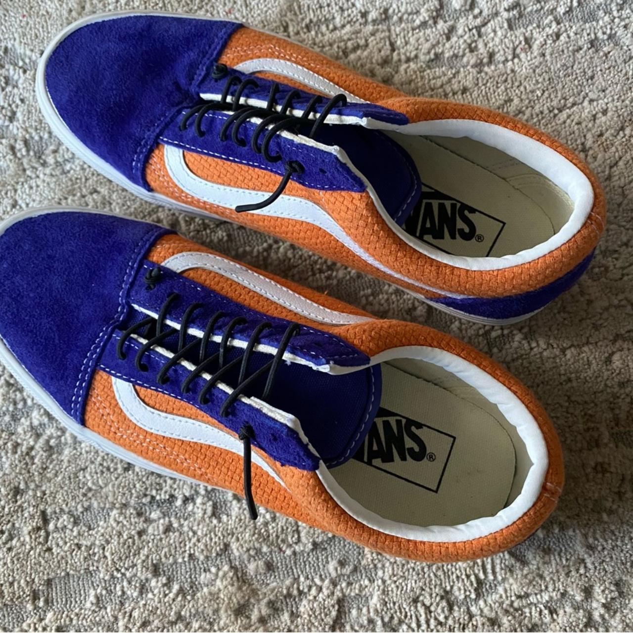 Vans orange hot sale and blue