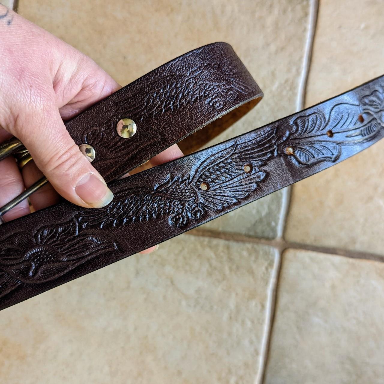 Genuine water buffalo hide/leather belt, made in... Depop