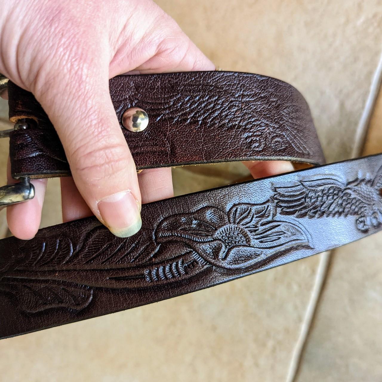 Genuine water buffalo hide/leather belt, made in... Depop