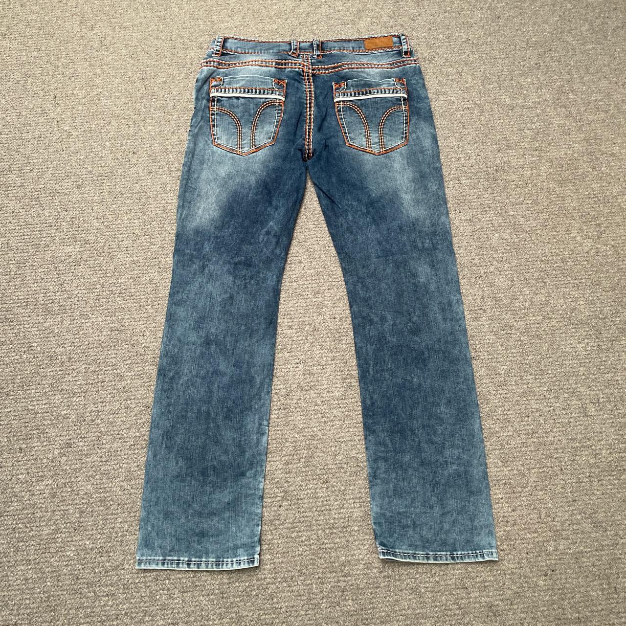 00s Pascucci contrast stitch jeans Size states W38... - Depop