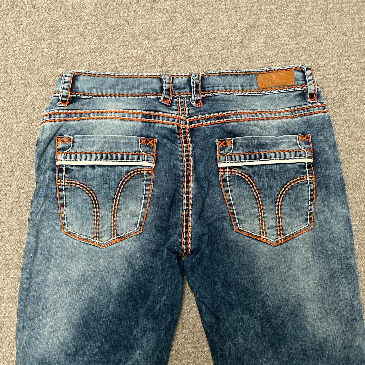 00s Pascucci contrast stitch jeans Size states W38... Depop